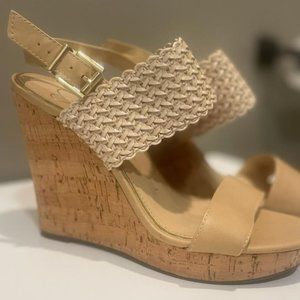 Strappy Cork Wedge Heels
